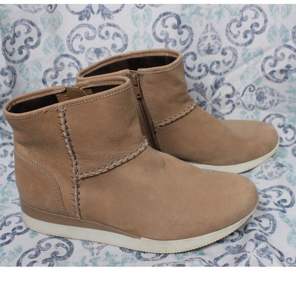 Naturalizer Julian Tan Leather Ankle/Mid Boots Zip Side Women's 8W - Picture 3 of 8